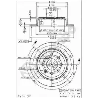 Brembo 08.7104.75 Remschijf