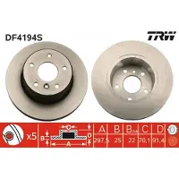 TRW DF4194S Remschijf