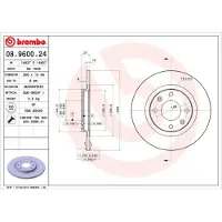 Brembo 08.9600.24 Remschijf