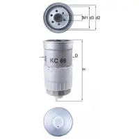 MAHLE ORIGINAL Brandstoffilter KC 69 Mahle voor o.a. AUDI, VOLKSWAGEN, VOLVO