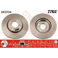 TRW DF2734 Remschijf