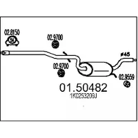 MTS 01.50482 Uitlaat middendemper