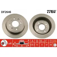 TRW Remschijf DF2646 achter, volledig, 1 Stuk