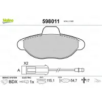 Valeo Remblokkenset, schijfrem 598011