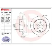 Brembo Remschijf 08C66111 achter, volledig, 1 Stuk