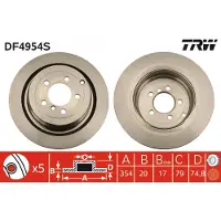 TRW DF4954S Remschijf