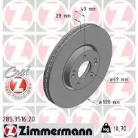 ZIMMERMANN 285.3516.20 Remschijf