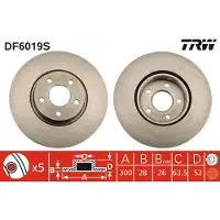 TRW DF6019S Remschijf