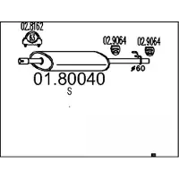 MTS 01.80040 Uitlaat middendemper