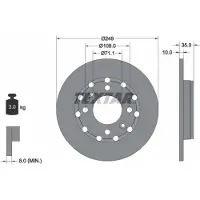 Textar Remschijf 92325803 achter, compleet, 1 stuk