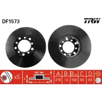 TRW DF1573 Remschijf