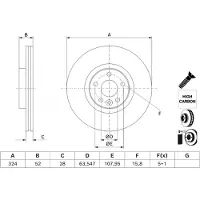 Bosch Remschijf 0 986 479 J41, 1 stuk