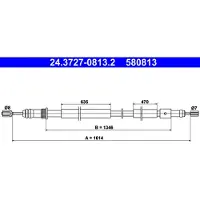 Ate Handremkabel 24.3727-0813.2 ATE voor o.a. PEUGEOT