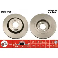 TRW DF2631 Remschijf