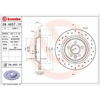 Brembo 08.A537.1X Remschijf