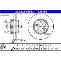 Ate 24.0128-0186.1 Remschijf