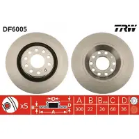 TRW DF6005 Remschijf