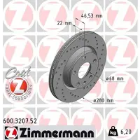 ZIMMERMANN 600.3207.52 Remschijf