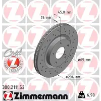 ZIMMERMANN 380.2111.52 Remschijf