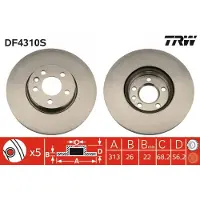 TRW DF4310S Remschijf