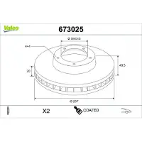 Valeo 673025 Remschijf