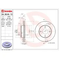 Brembo Remschijf 09B54810 voorkant, geventileerd, 1 Stuk