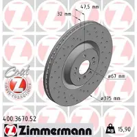 ZIMMERMANN 400.3670.52 Remschijf