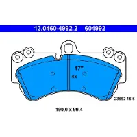 Ate Remblokken set 13.0460-4992.2 ATE voor o.a. PORSCHE, VOLKSWAGEN