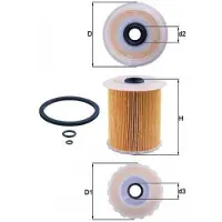 MAHLE ORIGINAL KX 75D Brandstoffilter