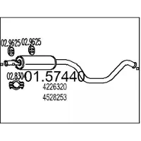 MTS 01.57440 Uitlaat middendemper