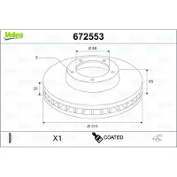 Valeo 672553 Remschijf
