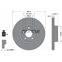 Textar Remschijf 92132205 voorkant, geventileerd, sterk gecarboniseerd, 1 Stuk