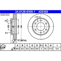 Ate 24.0128-0309.1 Remschijf