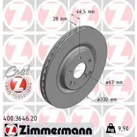 ZIMMERMANN 400.3646.20 Remschijf
