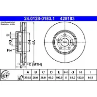 Ate 24.0128-0183.1 Remschijf