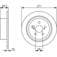 Bosch Remschijf 0 986 479 613 achter, volledig, 1 Stuk