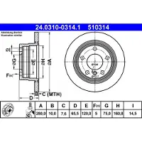 Ate Remschijf Power Disc 24.0310-0314.1, 1 Stuk