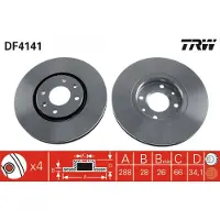 TRW DF4141 Remschijf