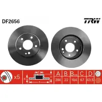 TRW DF2656 Remschijf