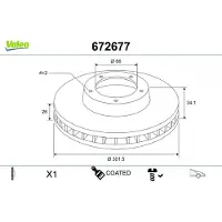 Valeo 672677 Remschijf