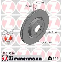 ZIMMERMANN 280.3195.20 Remschijf