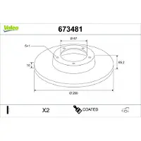 Valeo 673481 Remschijf