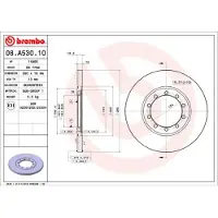 Brembo Remschijf 08A53010 achter, volledig, 1 Stuk