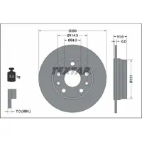 Textar Remschijf 92337703 achter, compleet, 1 stuk