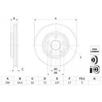 Bosch Remschijf 0 986 479 G78 voorkant, geventileerd, sterk gecarboniseerd, 1 Stuk