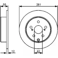 Bosch Remschijf 0 986 479 419 achter, volledig, 1 Stuk
