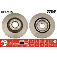 TRW DF4757S Remschijf