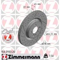 ZIMMERMANN 150.2933.20 Remschijf