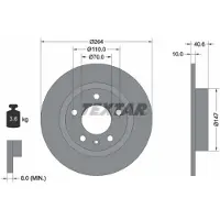 Textar Remschijf 92186403 achter, compleet, 1 stuk