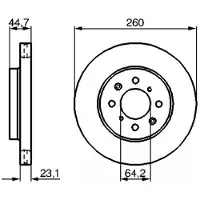 Bosch Remschijf 0 986 479 226 voorkant, geventileerd, 1 Stuk